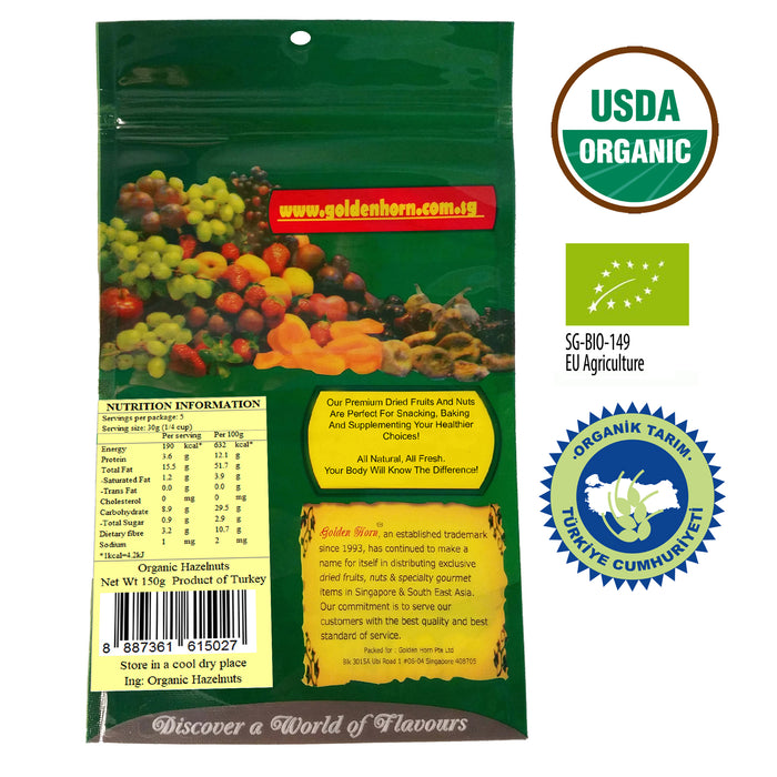 Golden Horn Organic Hazelnuts 150g