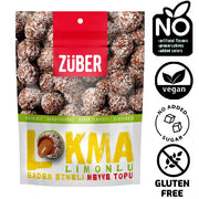 Zuber Lokma Lemon & Coconut Coated Fruit Ball With Almond Paste 96g
