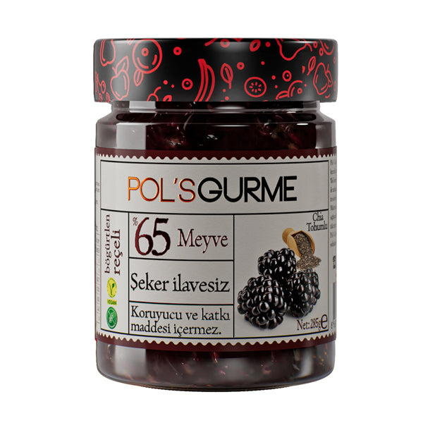 Pol's Gourmet No Sugar Added Blackberry Jam With Chia Seeds 285g