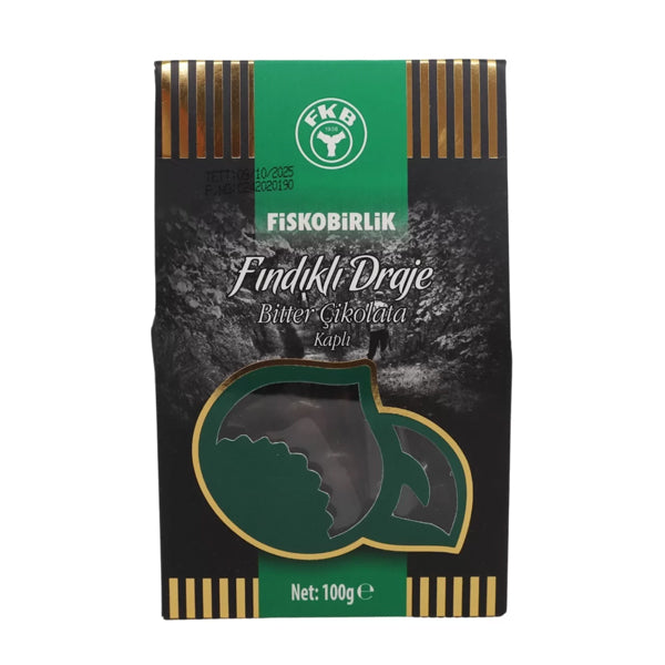 Fiskobirlik Hazelnuts Coated In Dark Chocolate 100g