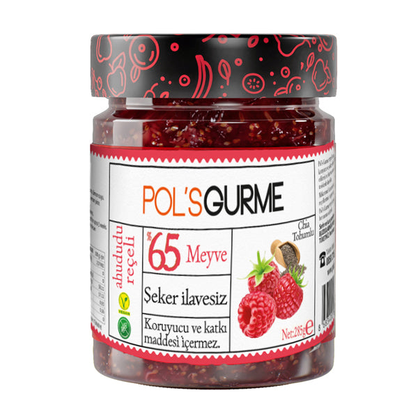 Pol's Gourmet No Sugar Added Raspberry Jam With Chia Seeds 285g