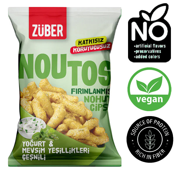 Zuber Baked Chickpea Chips With Yogurt and Seasonal Greens 55g