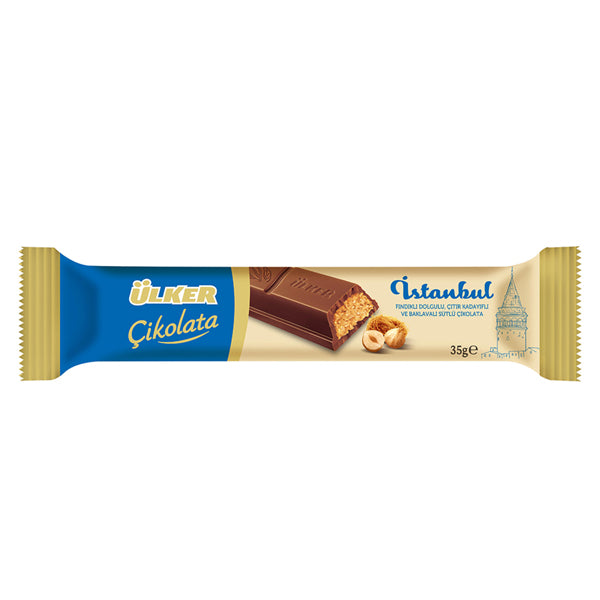 Ulker Chocolate Istanbul Hazelnut & Crispy Kadayıf 35g