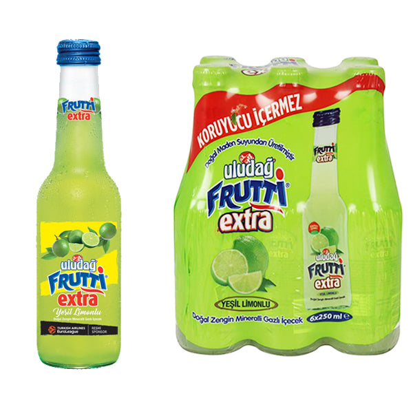 Uludag Sparkling Mineral Water With Lime Glass Bottle 6x250ml