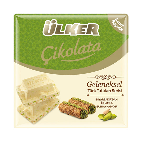 Ulker Antep Pistachio & Burma Kadayif White Chocolate 70g