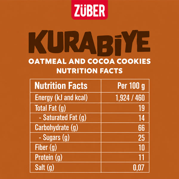 Zuber Brownie Flavoured Cocoa & Oatmeal Cookies 80g