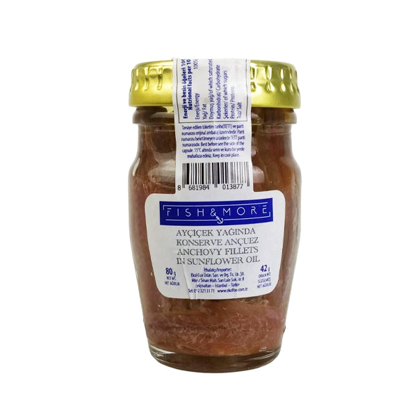 Fish & More Anchovy Fillets in Sunflower Oil 80g