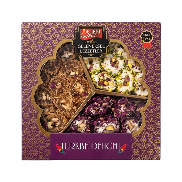 Acıkel Assorted Premium Turkish Delight Gift Box 450g