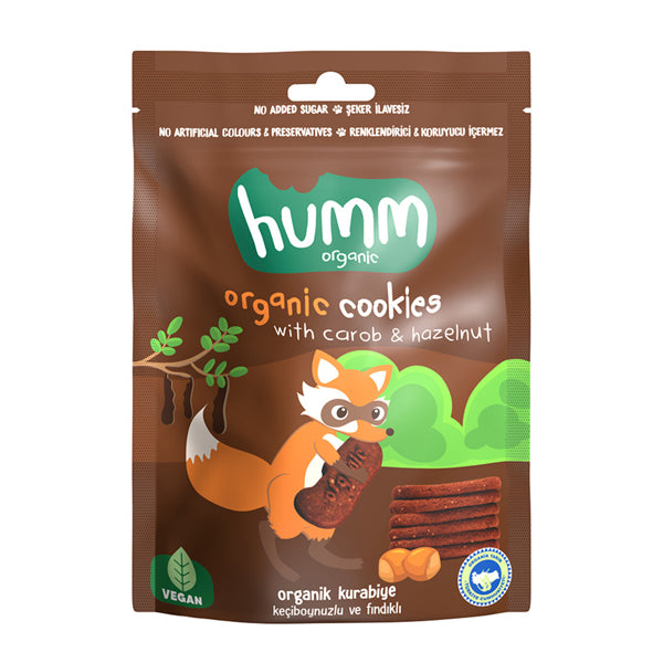 Humm Organic Carob & Hazelnut Cookies 55g